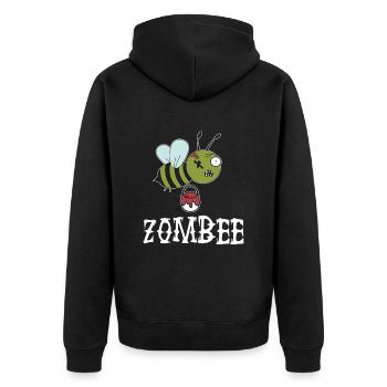 Zombie Halloween Zombie Apocalypse Bee - Unisex Premium Organic Zip Hoodie - black - Back - Nico (187cm)