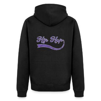Lettrage Hip Hop - Veste à capuche bio Premium Unisexe - noir - Dos - Nico (187cm)