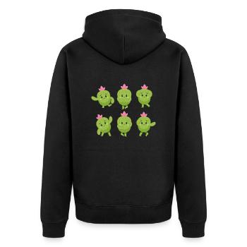 Kaktus Yoga Sukkulenten Yoga Namaste Kaktus - Unisex Premium Bio Zip Hoodie - Schwarz - Hinten - Nico (187cm)