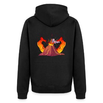Volcan Géologie Nature Illustration Motif - Veste à capuche bio Premium Unisexe - noir - Dos - Nico (187cm)