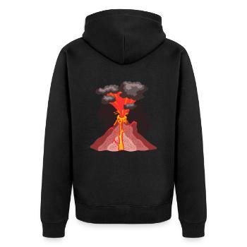 Volcan Géologie Nature Illustration Motif - Veste à capuche bio Premium Unisexe - noir - Dos - Nico (187cm)