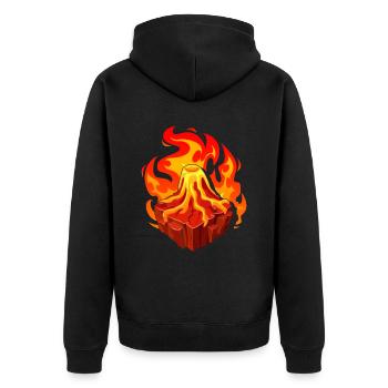 Volcan Géologie Nature Illustration Motif - Veste à capuche bio Premium Unisexe - noir - Dos - Nico (187cm)