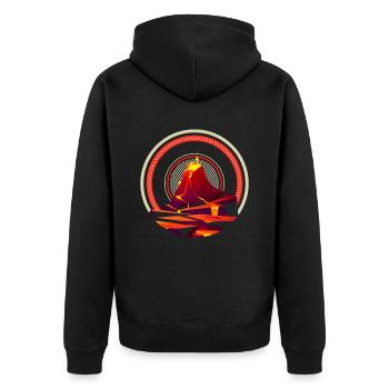 Volcan Géologie Nature Illustration Motif - Veste à capuche bio Premium Unisexe - noir - Dos - Nico (187cm)