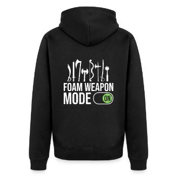 Rollenspiele Und Larper Swordfignting Rollenspiele - Unisex Premium Bio Zip Hoodie - Schwarz - Hinten - Nico (187cm)