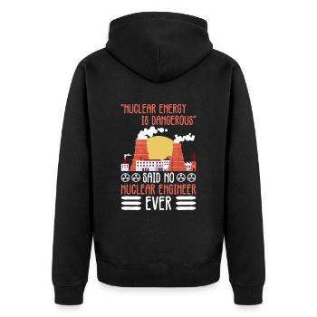 Nuklearingenieur Und Kernenergie - Unisex Premium Bio Zip Hoodie - Schwarz - Hinten - Nico (187cm)
