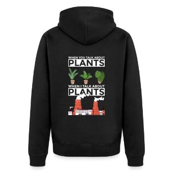 Nuklearingenieur Und Kernkraftwerk Nukleare - Unisex Premium Bio Zip Hoodie - Schwarz - Hinten - Nico (187cm)