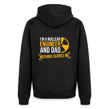 Kernkraftwerk Und Nuklearingenieur Vater - Unisex Premium Bio Zip Hoodie - Schwarz - Hinten - Nico (187cm)