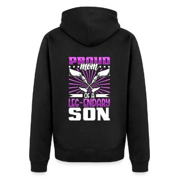 Proud mother - prosthetic leg - Unisex Premium Organic Zip Hoodie - black - Back - Nico (187cm)