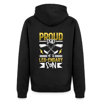 Proud father - prosthetic leg - Unisex Premium Organic Zip Hoodie - black - Back - Nico (187cm)