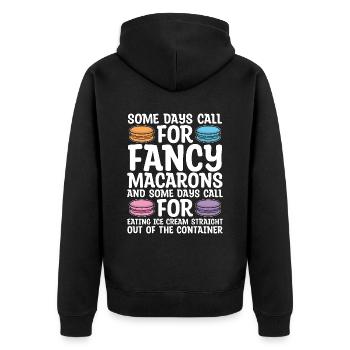 Macaron Some Days Call For Fancy Snacking Sweets - Unisex Premium Organic Zip Hoodie - black - Back - Nico (187cm)