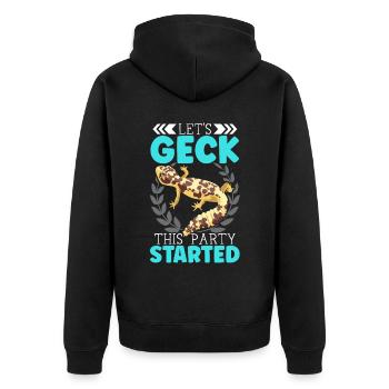 Reptile Léopard Gecko Amant Lézard Herpétologie - Veste à capuche bio Premium Unisexe - noir - Dos - Nico (187cm)