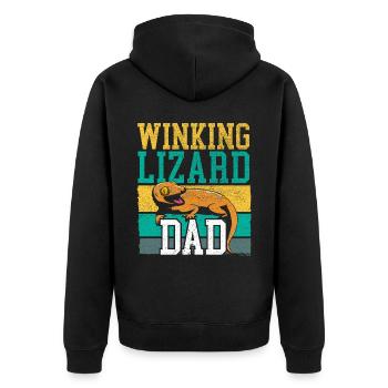 Reptilienleopard Gecko Liebhaber Eidechse Herpetologie - Unisex Premium Bio Zip Hoodie - Schwarz - Hinten - Nico (187cm)