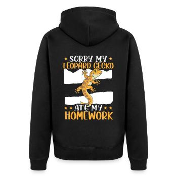Désolé mon gecko léopard a mangé mes devoirs reptile - Veste à capuche bio Premium Unisexe - noir - Dos - Nico (187cm)