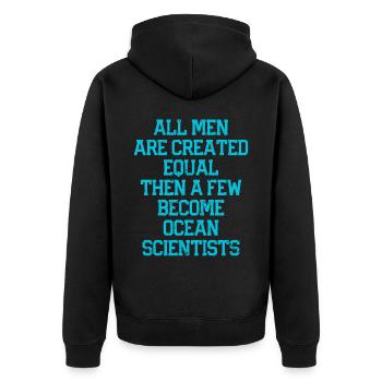Funny Marine Biologist Marine Biology - Unisex Premium Organic Zip Hoodie - black - Back - Nico (187cm)