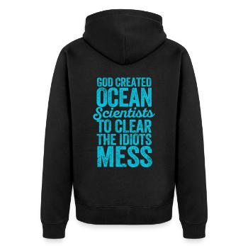 Funny Marine Biologist Marine Biology - Unisex Premium Organic Zip Hoodie - black - Back - Nico (187cm)