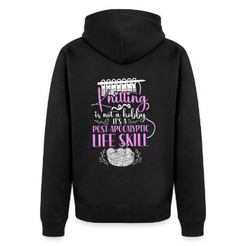Knitting Knitter Knitting Is Not A - Unisex Premium Organic Zip Hoodie - black - Back - Nico (187cm)