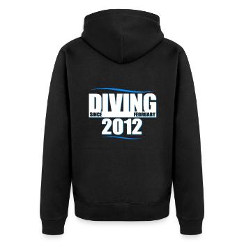 Diver Birthday - Diving since February 2012 - Unisex Premium Organic Zip Hoodie - black - Back - Nico (187cm)