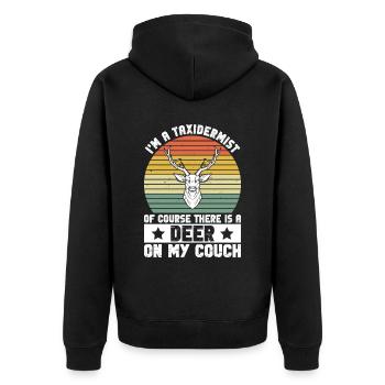 Taxidermie Profi Und Präparator - Unisex Premium Organic Zip Hoodie - black - Back - Nico (187cm)