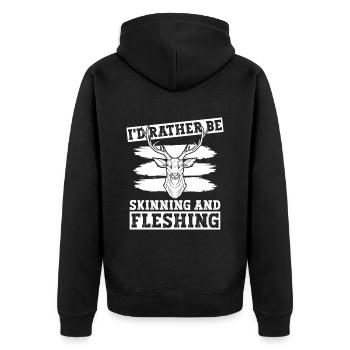 Sterbender Kunstjäger Und Roadkill Taxidermie - Unisex Premium Bio Zip Hoodie - Schwarz - Hinten - Nico (187cm)