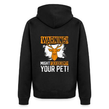 Sterbender Kunstjäger Und Taxidermie Jagdtrophäe - Unisex Premium Organic Zip Hoodie - black - Back - Nico (187cm)