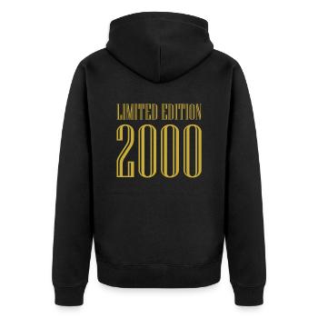 2000 Limited Edition Birthday Gift Wife Husband - Unisex Premium Organic Zip Hoodie - black - Back - Nico (187cm)