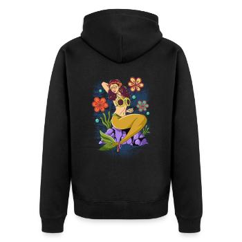60s 70s Costume Groovy Hippie - Veste à capuche bio Premium Unisexe - noir - Dos - Nico (187cm)
