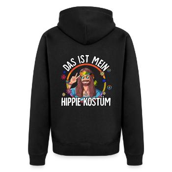 This is my hippie costume 60s 70s costume - Unisex Premium Organic Zip Hoodie - black - Back - Nico (187cm)