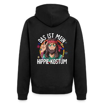 This is my hippie costume 60s 70s costume - Unisex Premium Organic Zip Hoodie - black - Back - Nico (187cm)
