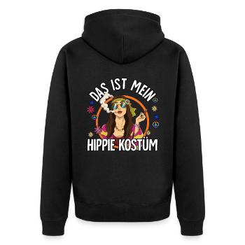 This is my hippie costume 60s 70s costume - Unisex Premium Organic Zip Hoodie - black - Back - Nico (187cm)