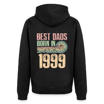 Die Besten Väter Sind 1999 Geboren, 24 Jahre Alt, - Unisex Premium Bio Zip Hoodie - Schwarz - Hinten - Nico (187cm)