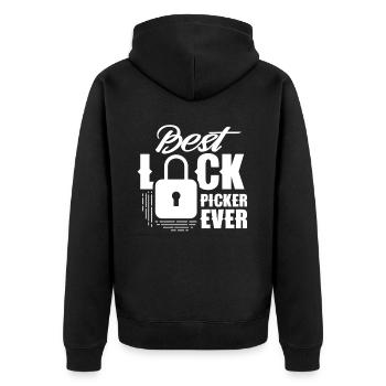The Best Lock Picker Ever Lock Picking - Unisex Premium Organic Zip Hoodie - black - Back - Nico (187cm)