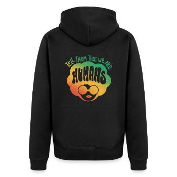 Juneteenth Freedom 19th June Black History Month - Unisex Premium Organic Zip Hoodie - black - Back - Nico (187cm)