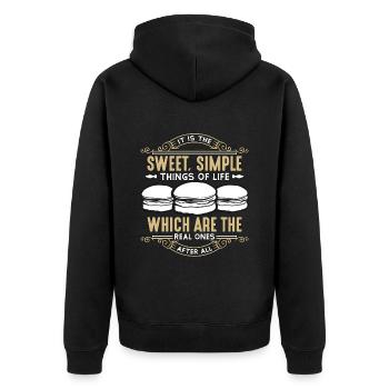Macaron It Is The Sweet Simple Things Artfully - Unisex Premium Organic Zip Hoodie - black - Back - Nico (187cm)