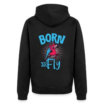 Born to Fly - Soies aériennes - Veste à capuche bio Premium Unisexe - noir - Dos - Nico (187cm)