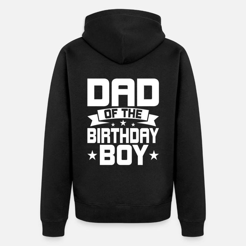 Papa du garçon d’anniversaire - Veste à capuche bio Premium Unisexe - noir