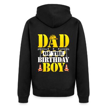 Dad Of The Birthday Boy - Unisex Premium Bio Zip Hoodie - Schwarz - Hinten - Nico (187cm)