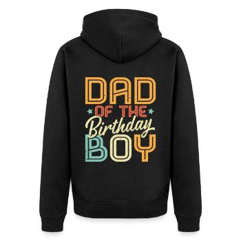 Dad Of The Birthday Boy - Unisex Premium Bio Zip Hoodie - Schwarz - Hinten - Nico (187cm)