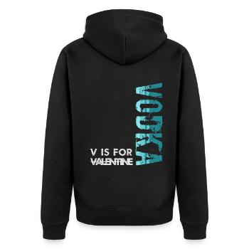 V is for Vodka - Unisex Premium Organic Zip Hoodie - black - Back - Nico (187cm)