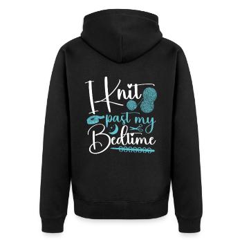 Knitting Knitter I Knit Past My - Unisex Premium Bio Zip Hoodie - Schwarz - Hinten - Nico (187cm)