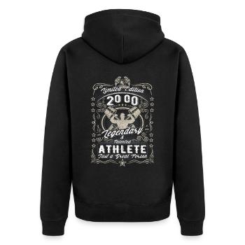 Vintage 2000 Fitness Cadeau d’anniversaire Hobby - Veste à capuche bio Premium Unisexe - noir - Dos - Nico (187cm)