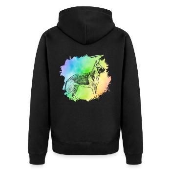 Deutscher Schäferhund - Unisex Premium Bio Zip Hoodie - Schwarz - Hinten - Nico (187cm)