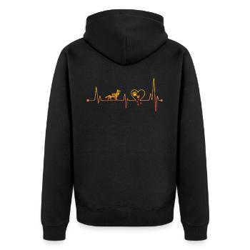 Deutscher Schäferhund Herzschlag - Unisex Premium Bio Zip Hoodie - Schwarz - Hinten - Nico (187cm)