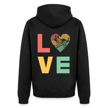 German Shepherd - Unisex Premium Organic Zip Hoodie - black - Back - Nico (187cm)