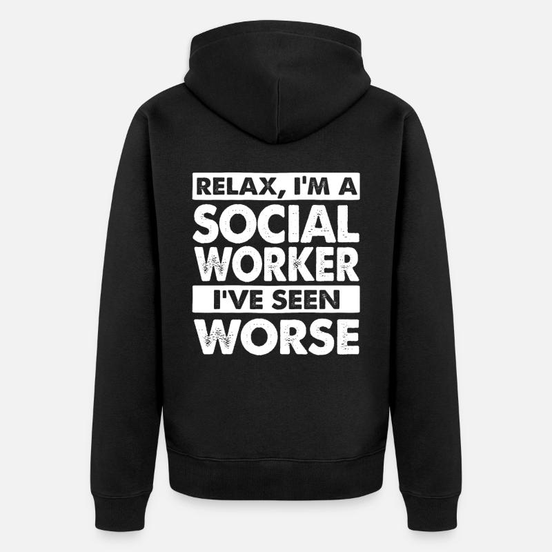 Sozialarbeiter - Unisex Premium Bio Zip Hoodie - Schwarz
