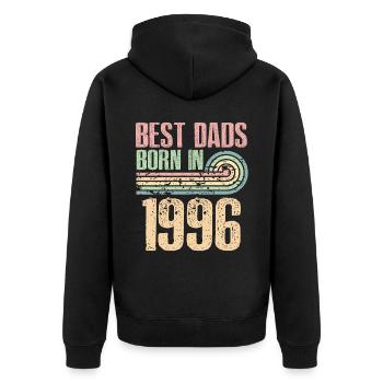 Les meilleurs pères sont nés en 1996, 27 ans, - Veste à capuche bio Premium Unisexe - noir - Dos - Nico (187cm)
