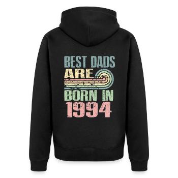 Die Besten Väter Sind 1994 Geboren, 29 Jahre Alt, - Unisex Premium Bio Zip Hoodie - Schwarz - Hinten - Nico (187cm)
