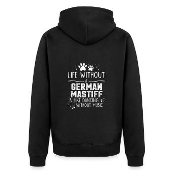Life without great dane - Unisex Premium Organic Zip Hoodie - black - Back - Nico (187cm)