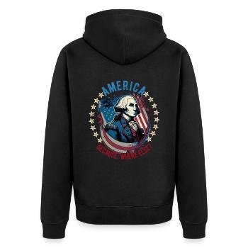 American Patriotic USA Design - Veste à capuche bio Premium Unisexe - noir - Dos - Nico (187cm)