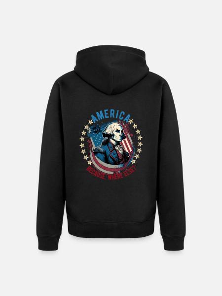 American Patriotic USA Design - Unisex Premium Organic Zip Hoodie - black