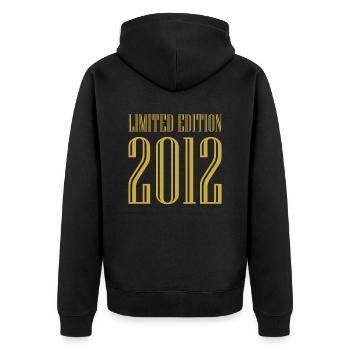 2012 Édition Limitée Anniversaire Cadeau Femme Mari - Veste à capuche bio Premium Unisexe - noir - Dos - Nico (187cm)